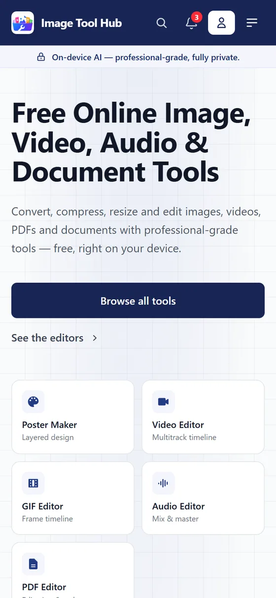 Image Tool Hub on a phone